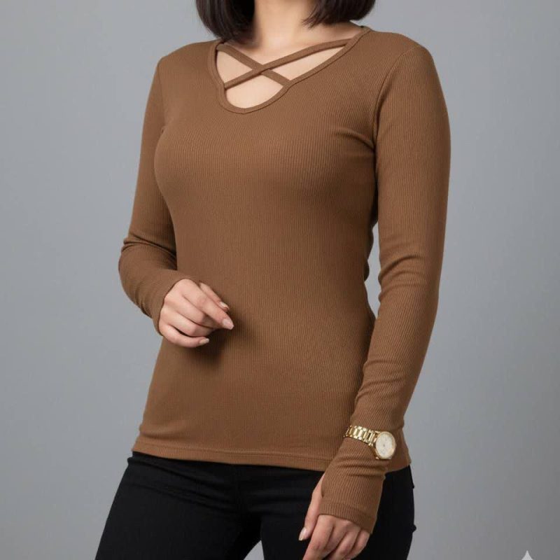 بلوز استین فینگر یقه اشکی