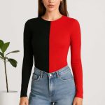 بادی استین بلند دو رنگ(پک 5 عددی)