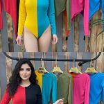 بادی استین بلند دو رنگ(پک 5 عددی)