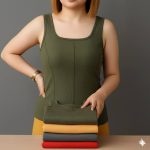 تاپ یقه خشتی جلو دوخت(پک 6 عددی)