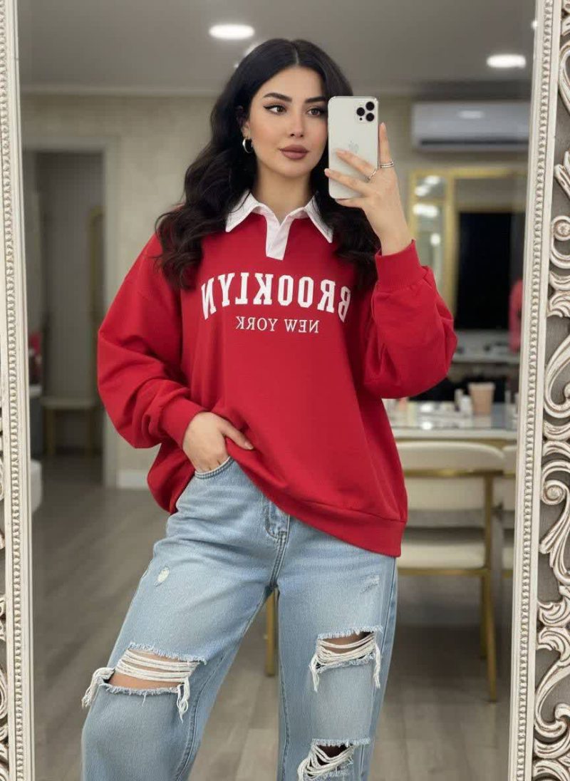 بلوز یقه سفید بروکلین(پک 6 عددی)