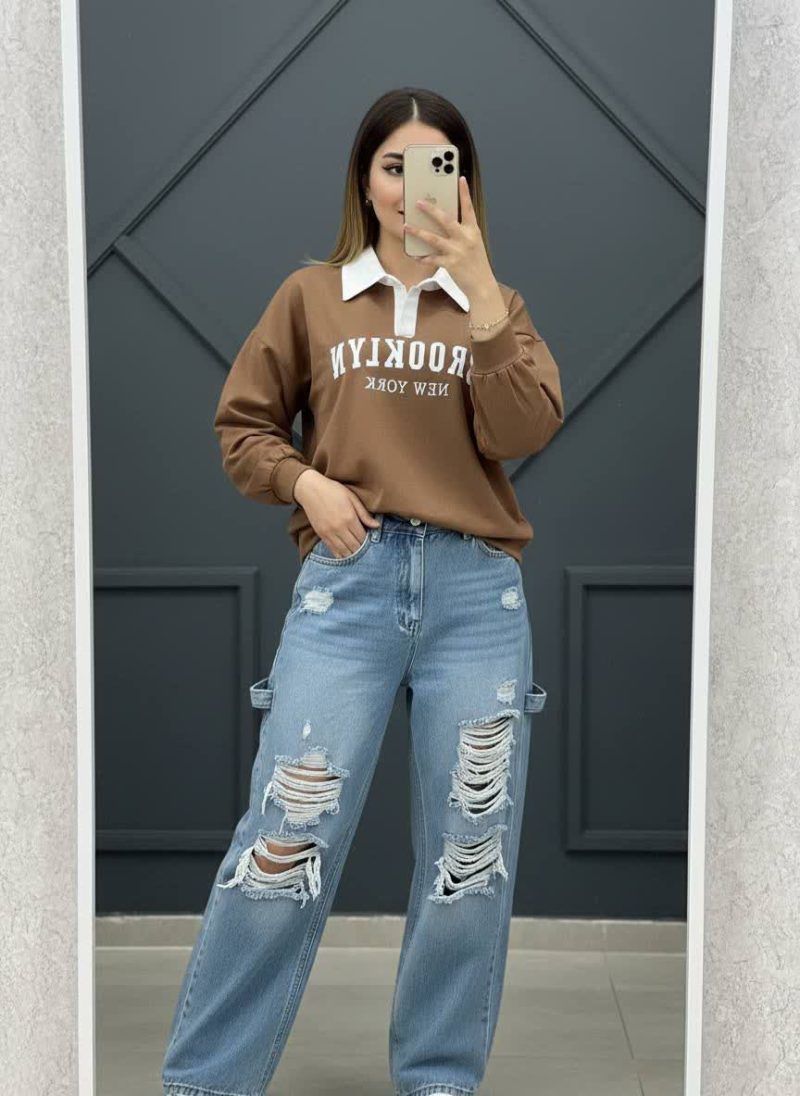 بلوز یقه سفید بروکلین(پک 6 عددی)