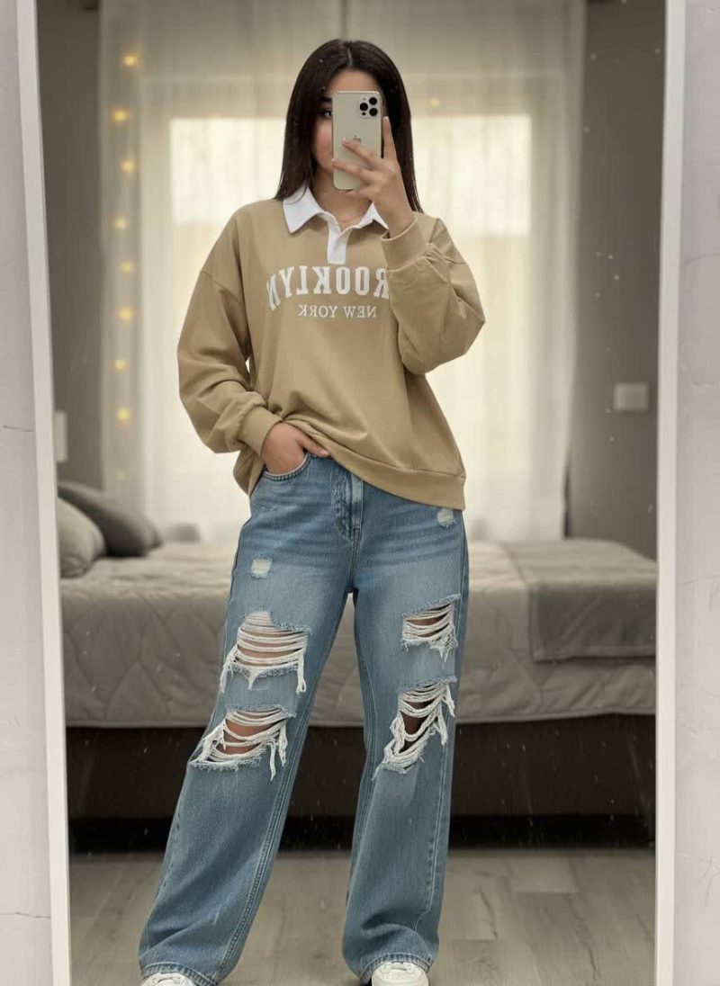 بلوز یقه سفید بروکلین(پک 6 عددی)