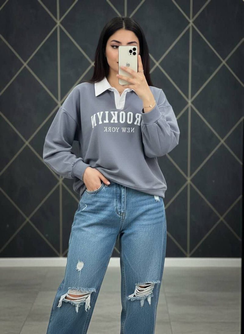 بلوز یقه سفید بروکلین(پک 6 عددی)