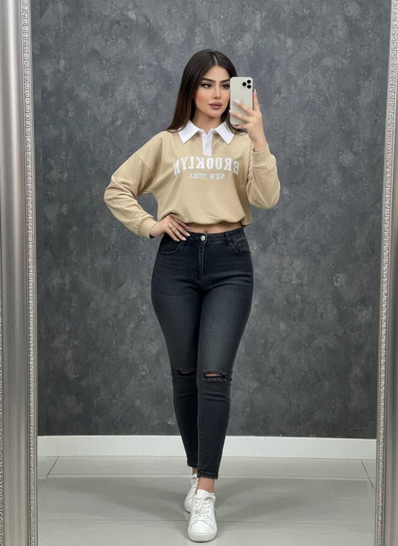 بلوز یقه سفید بروکلین(پک 6 عددی)