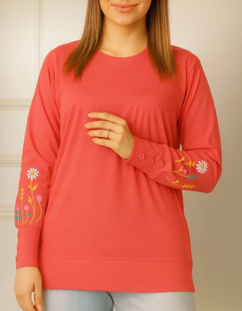 بلوز استین بلند استین گل (پک 7 عددی)