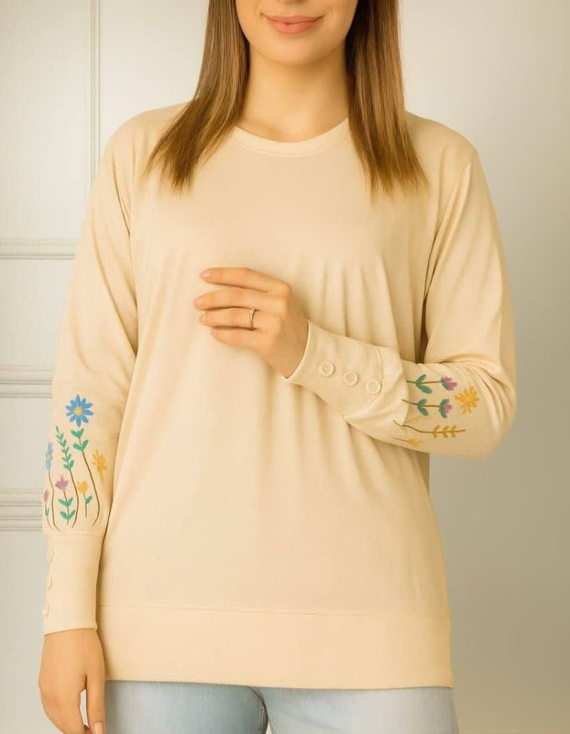 بلوز استین بلند استین گل (پک 7 عددی)