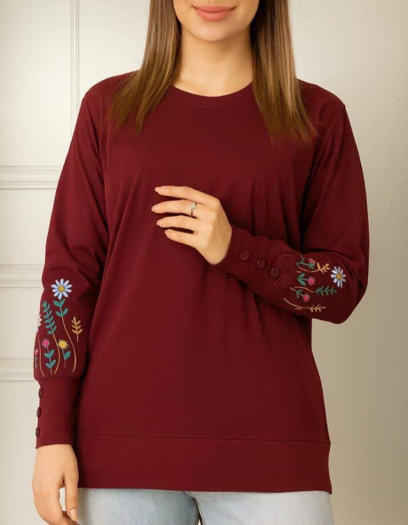 بلوز استین بلند استین گل (پک 7 عددی)