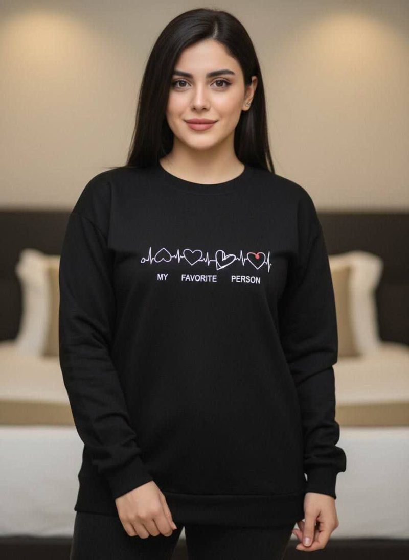 بلوز استین دار چاپ قلب(پک 6 عددی)