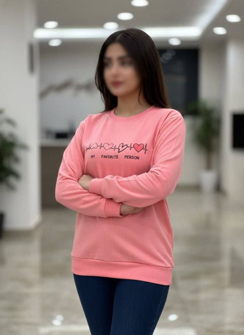 بلوز استین دار چاپ قلب(پک 6 عددی)