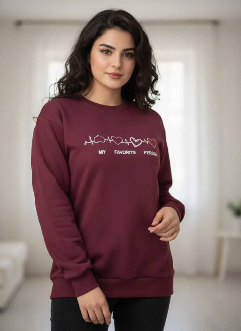 بلوز استین دار چاپ قلب(پک 6 عددی)