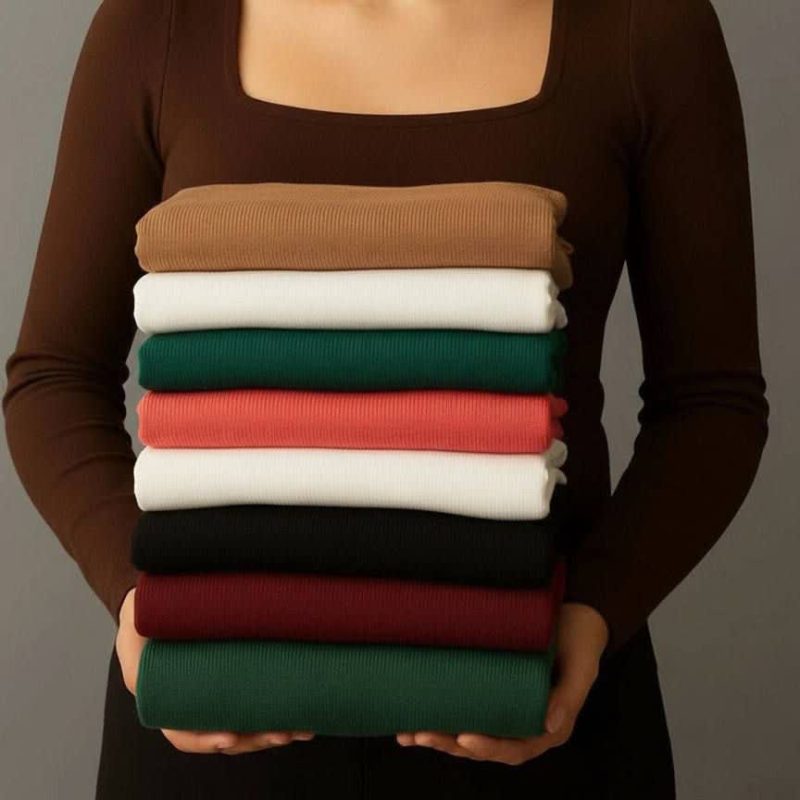 بلوز یقه خشتی بیسیک(پک 6 عددی)