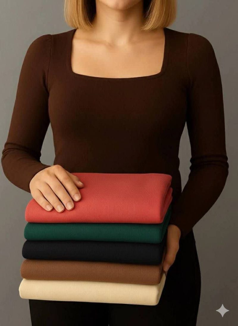 بلوز یقه خشتی بیسیک(پک 6 عددی)