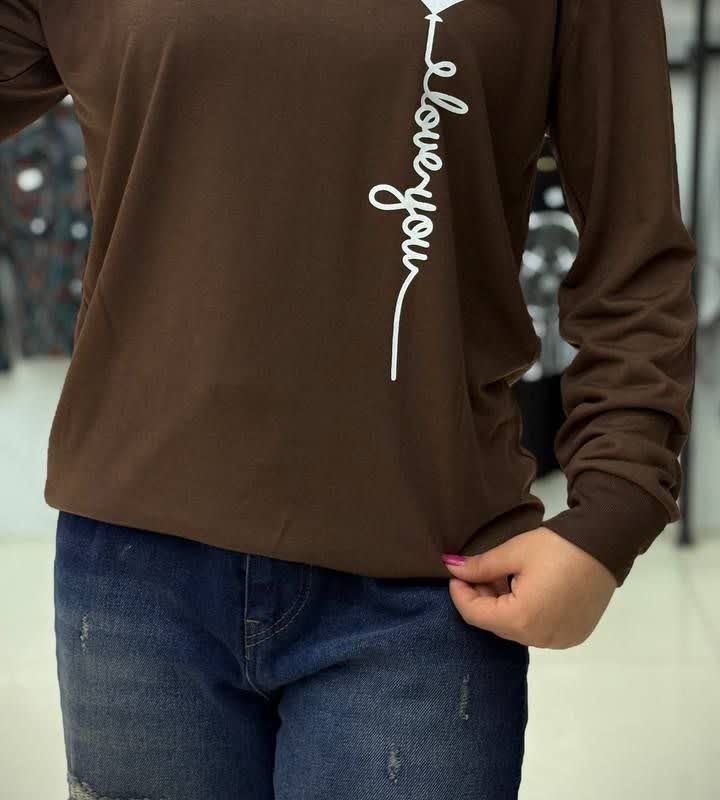 بلوز استین بلند چاپ قلب(پک 6 عددی)