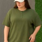 تیشرت جلو 3دکمه قواره بزرگ(پک 6 عددی)