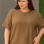 تیشرت جلو 3دکمه قواره بزرگ(پک 6 عددی)