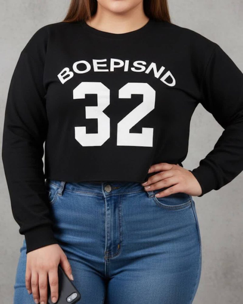 کراپ باکسی استین بلند(پک 6 عددی)