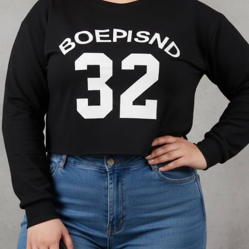 کراپ باکسی استین بلند(پک 6 عددی)