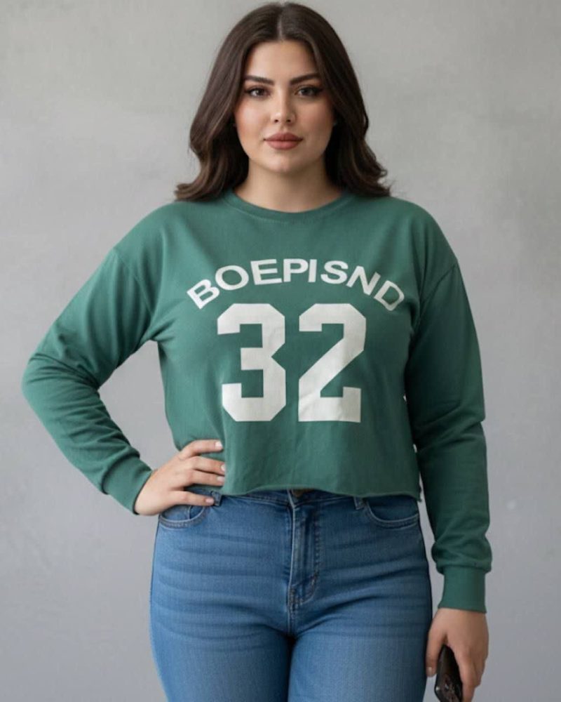 کراپ باکسی استین بلند(پک 6 عددی)