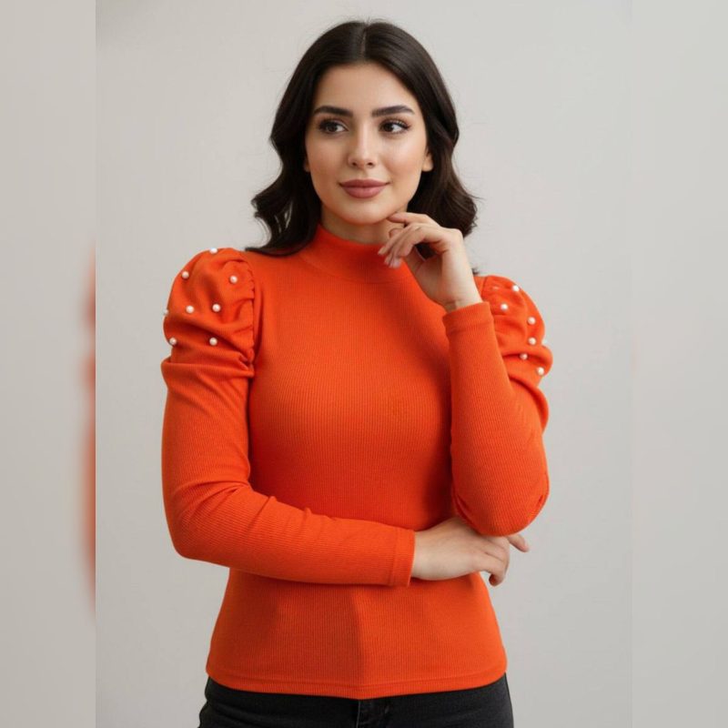 بلوز سرشانه چین مروارید (پک 6 عددی)