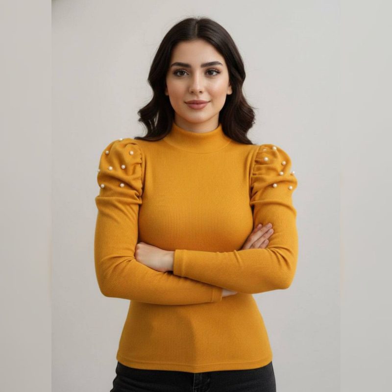 بلوز سرشانه چین مروارید (پک 6 عددی)