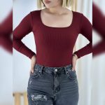 بلوز بیسیک یقه خشتی اکاردونی ( پک 6 عددی )