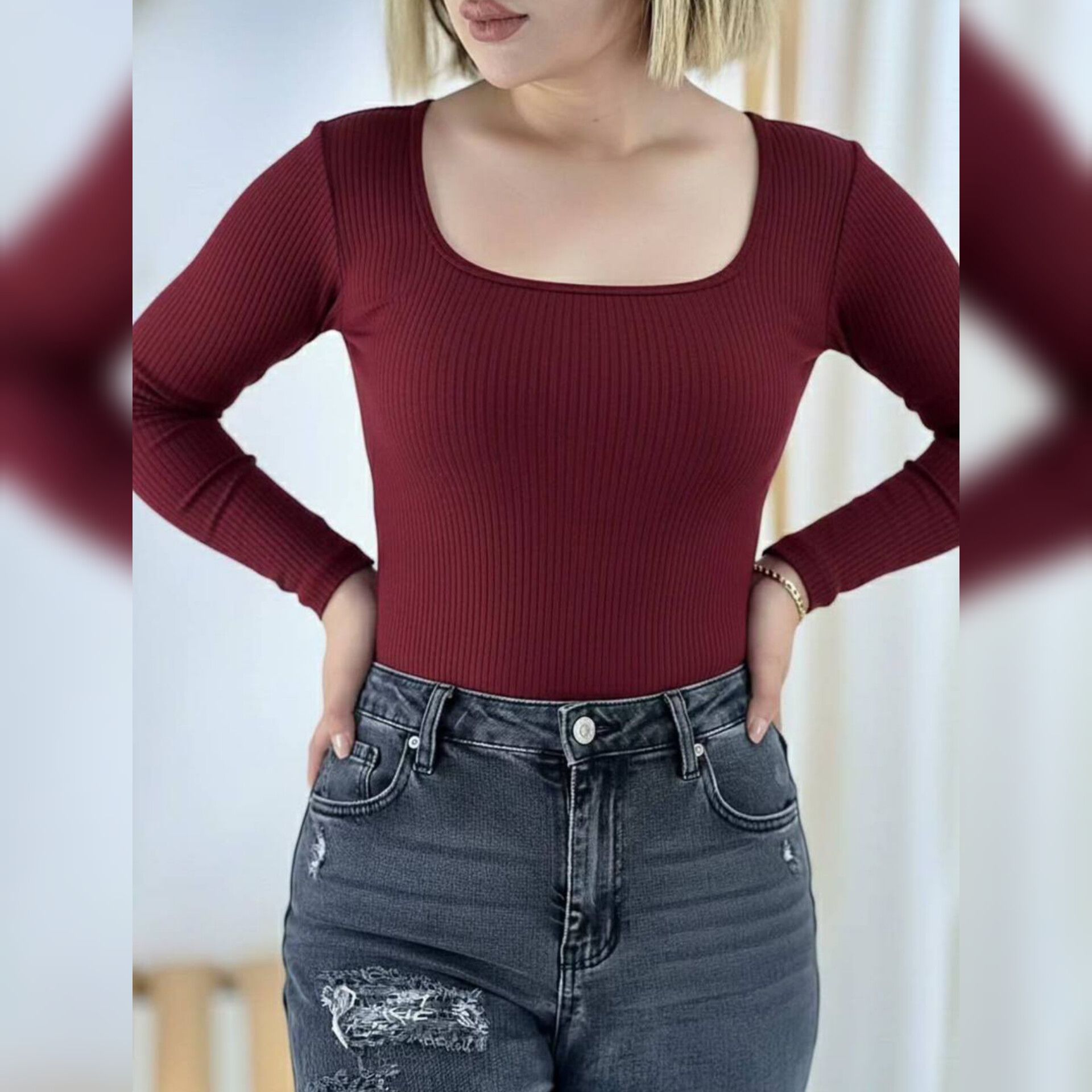 InShot_20251229_090047686 بلوز استین بلند یقه خشتی اکاردونی