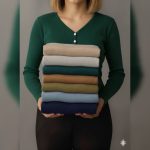 بلوز استین دار یقه 3 دکمه ( پک 4 عددی )