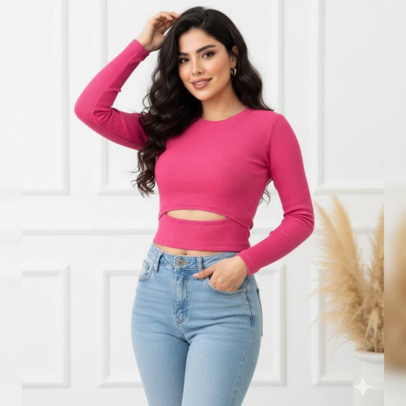 بلوز پایین اشکی یقه گرد ( پک 7 عددی )