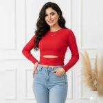بلوز پایین اشکی یقه گرد ( پک 7 عددی )