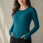 بلوز بیسیک یقه گرد استین فینگردار ( پک 6 عددی )