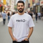 تیشرت یقه گرد استین 3 رب hello ( پک 4 عددی )