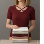 تیشرت نیم استین یقه ضربدری ( پک 6 عددی )