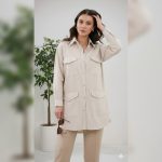مانتو بلند قواره دار چهار جیب ( پک 5 عددی )