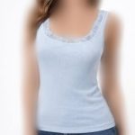 تاپ یقه خشتی گیپور دار ( پک 6 عددی )