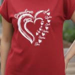 تیشرت استین سرخود قلب ( پک 6 عددی )