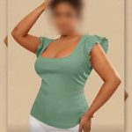 تیشرت یقه خشتی استین عروسکی ( پک 6 عددی )