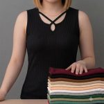تاپ حلقه ایی یقه ضربدری اکاردونی ( پک 6 عددی )