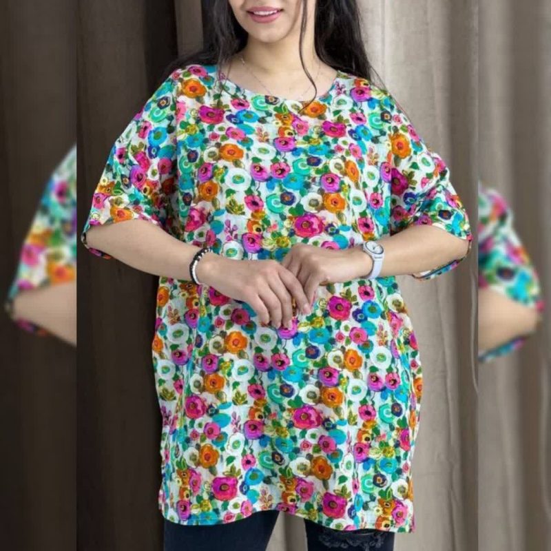 تیشرت بیگ سایز نخی پریا ( پک 4 عددی )