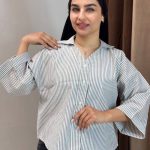 شومیز خطی بغل دکمه عمده ( پک 3 تایی )
